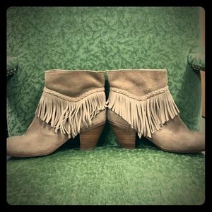 Fringed booties
